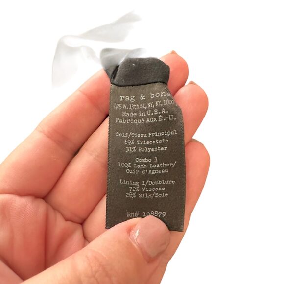 RAG & BONE Tuxedo Blazer Leather Trim Black Sz 6 - Picture 4 of 4